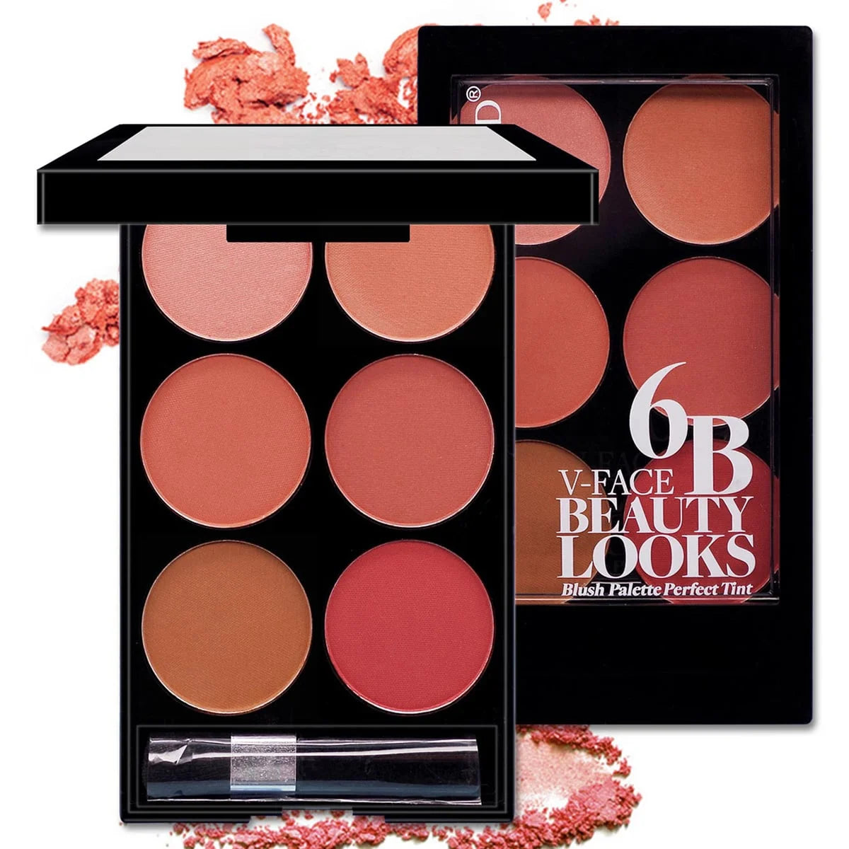 6-Color Blush and Contouring All-in-One Palette, Pearlescent Matte Powder Makeup Palette