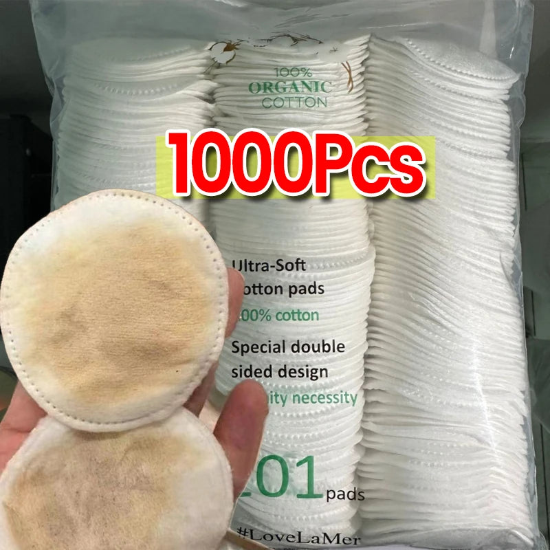 Disposable Soft Circular Makeup Remover Pads Doubles Sided Breathable Cotton Pads for Daily Facial Cleaning Nail Polish Remover