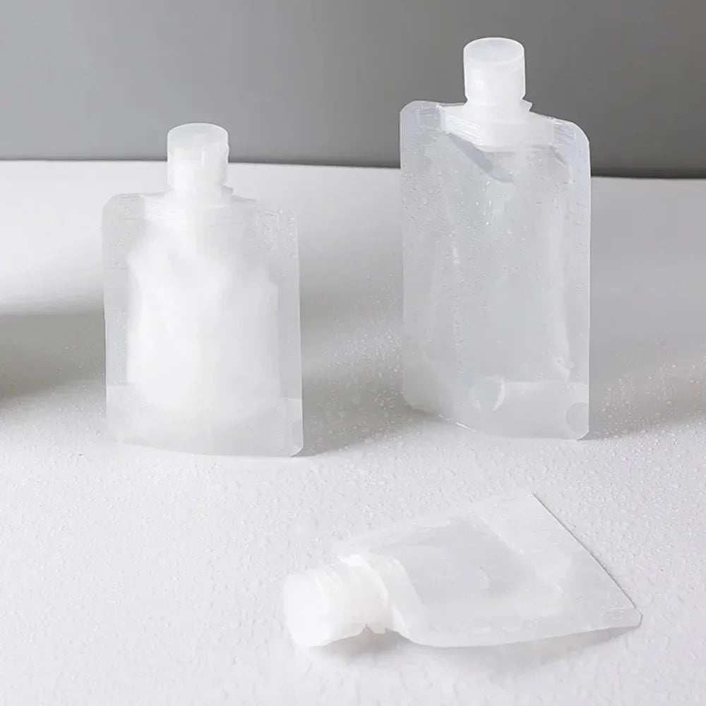 5Pcs Travel Bottles Empty Squeeze Bag Refillable Lotion Dispenser Bag Shampoo Toiletries Liquid Cosmetic Container Storage Pouch