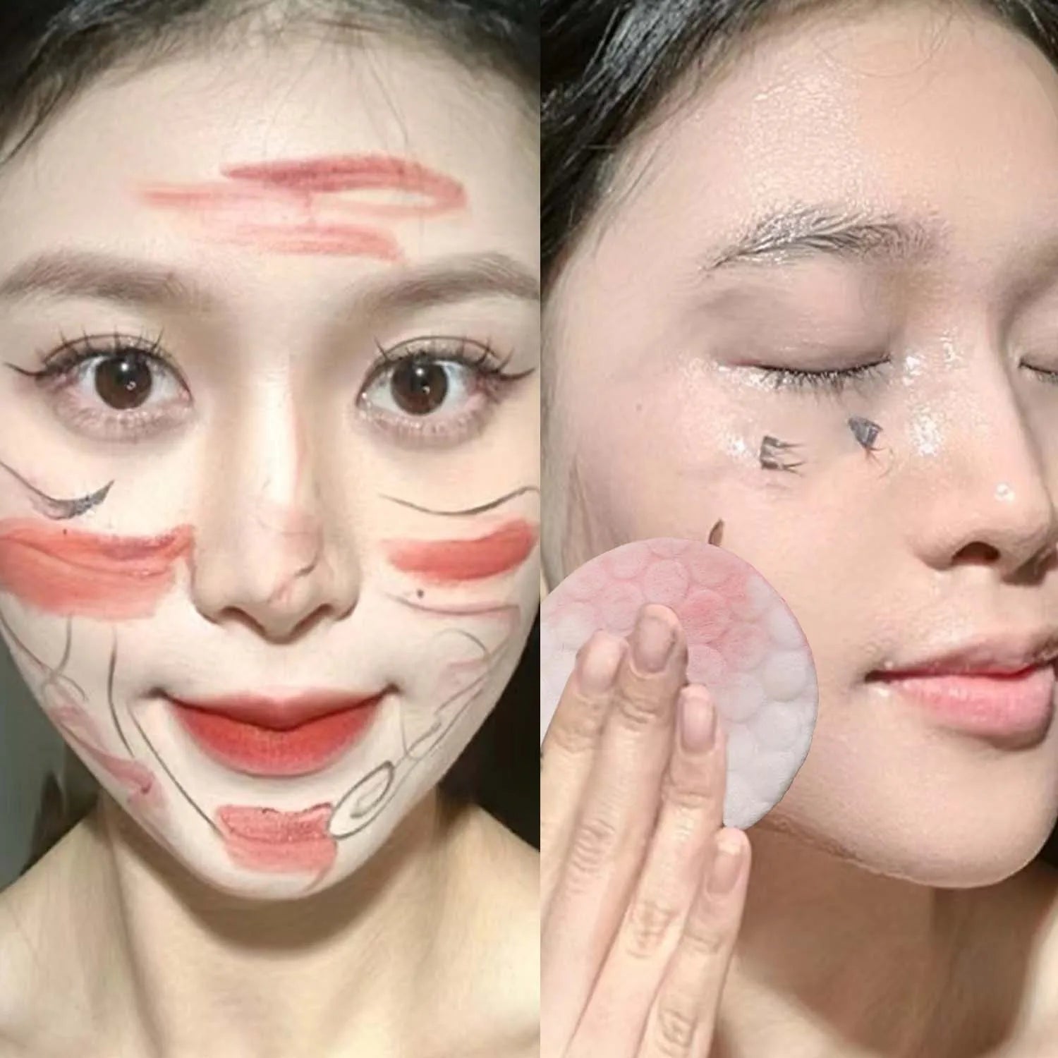Makeup Remover Cotton Pads Disposable Soft Rounds Dual-Sided Breathable Facial Cleansing for Daily Use & Nail Polish Remover