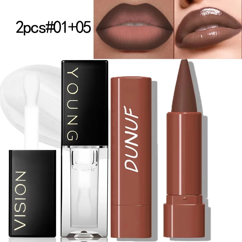 Gradient Lip Liner Pen with Matte Velvet Finish Smooth Application  Lipstick for Defined and Elegant Lips