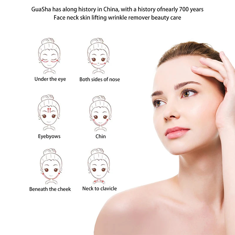 Natural Stone GuaSha Jade Facial Beauty Scraping Massage Tools Firm Skin Care Face Gua Sha SPA Physical Gue Che Roller