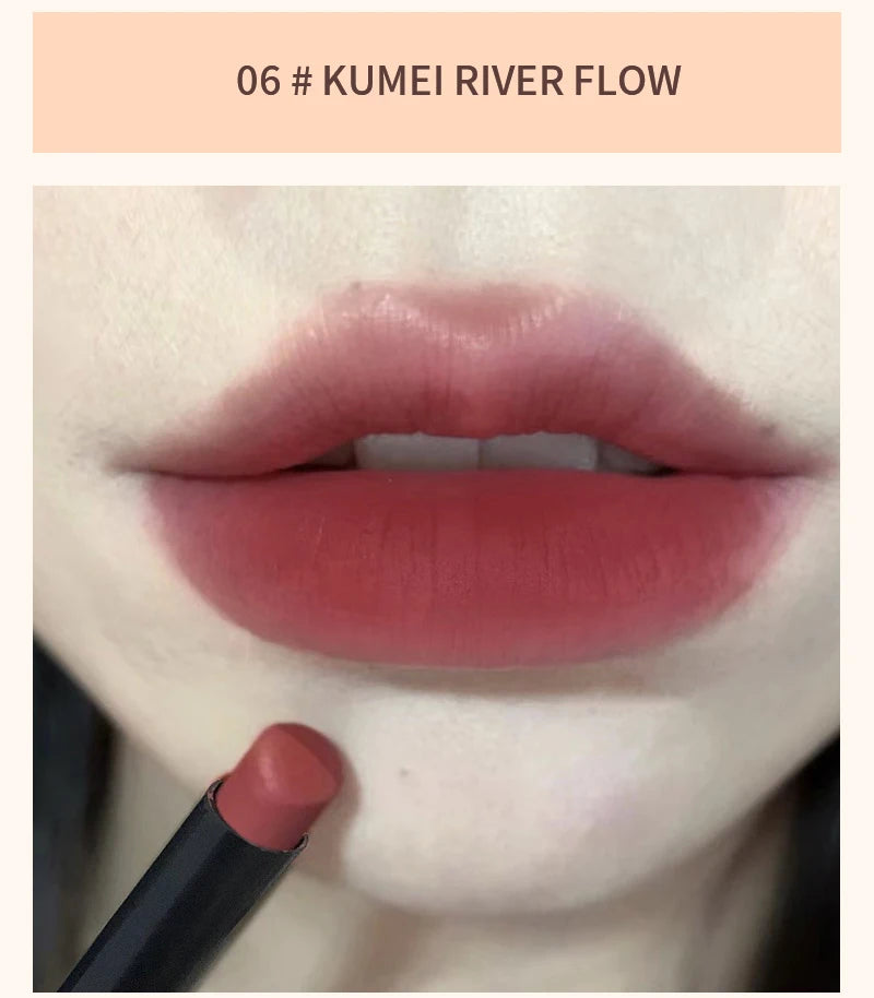 TX010 Thin Tube Matte Lipstick Waterproof Sweatproof Long-Lasting Makeup Resistant Dual Use on Lips And Cheeks