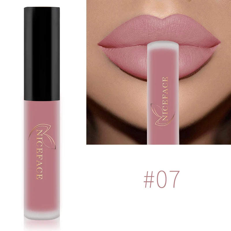Nude Liquid Lipstick Ultra Matte Velvet Long Lasting Women Beauty Red Nonstick Cup Waterproof Purple Lip Gloss Lips Cosmetics