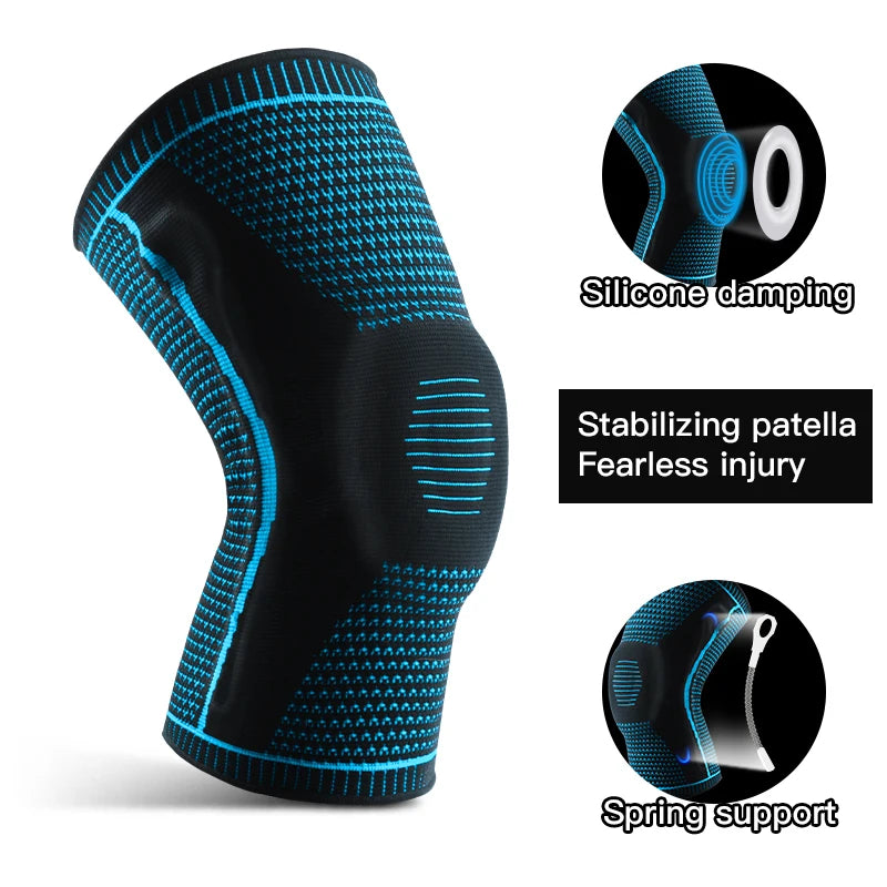 1 PC Knee Pads Strap Patella Medial Support Meniscus Silicone Compression Protection Sport Knee Braces Basketball Running Prot