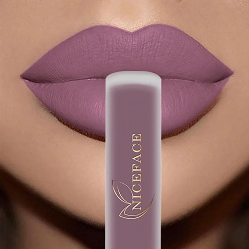 Nude Liquid Lipstick Ultra Matte Velvet Long Lasting Women Beauty Red Nonstick Cup Waterproof Purple Lip Gloss Lips Cosmetics