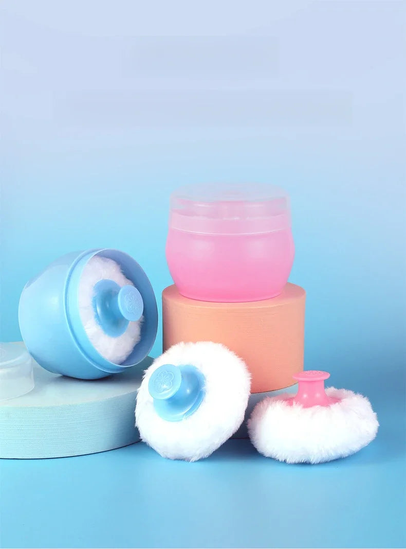 High Quality Powder Puff Set with Case, Sponge Puff for Face & Body Loose Powder