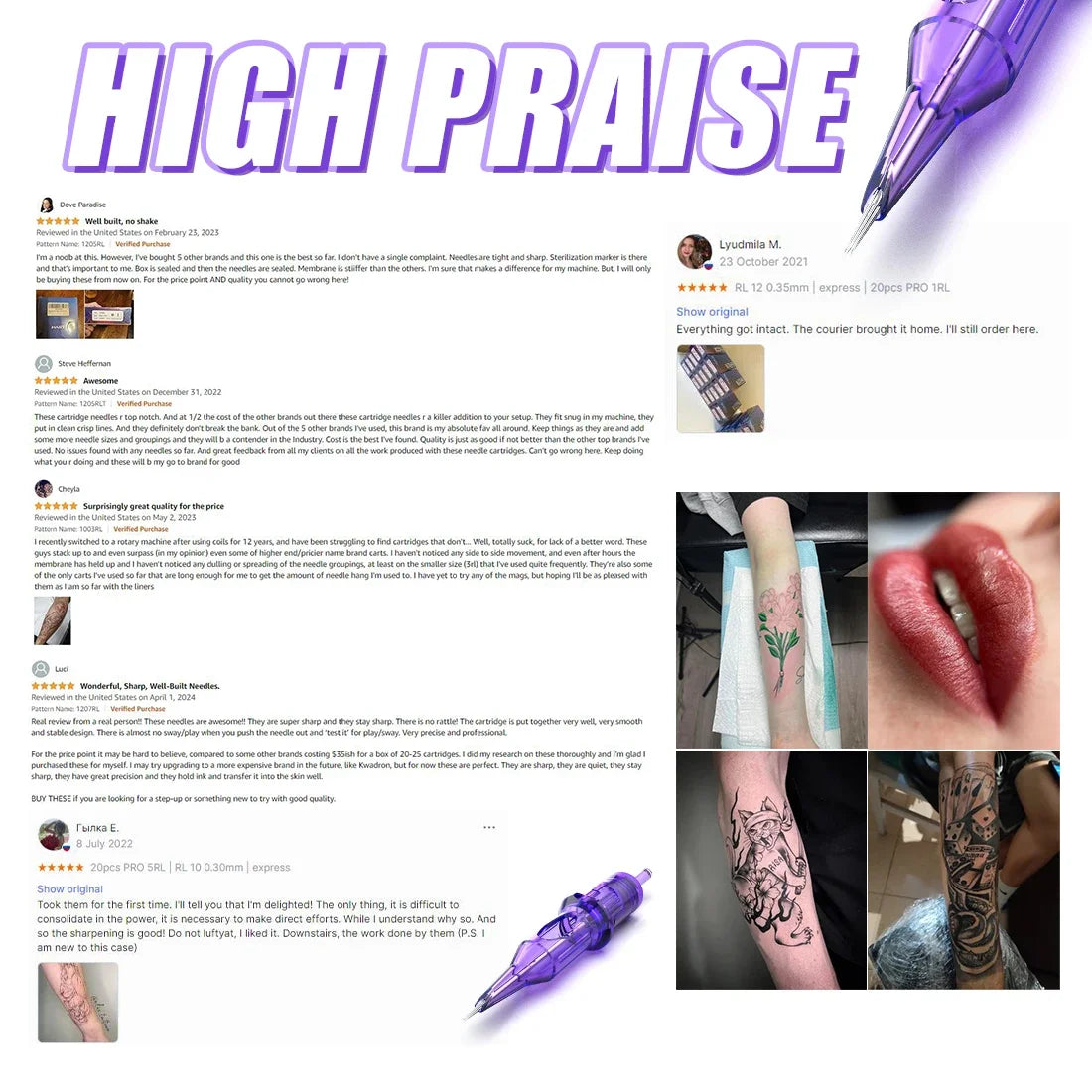 Mast Pro Tattoo Cartridge Needles PMU 1RL 3RL Precision for Tattoo Permanent Makeup Micropigmentation Eyelinver Lips Eyebrows