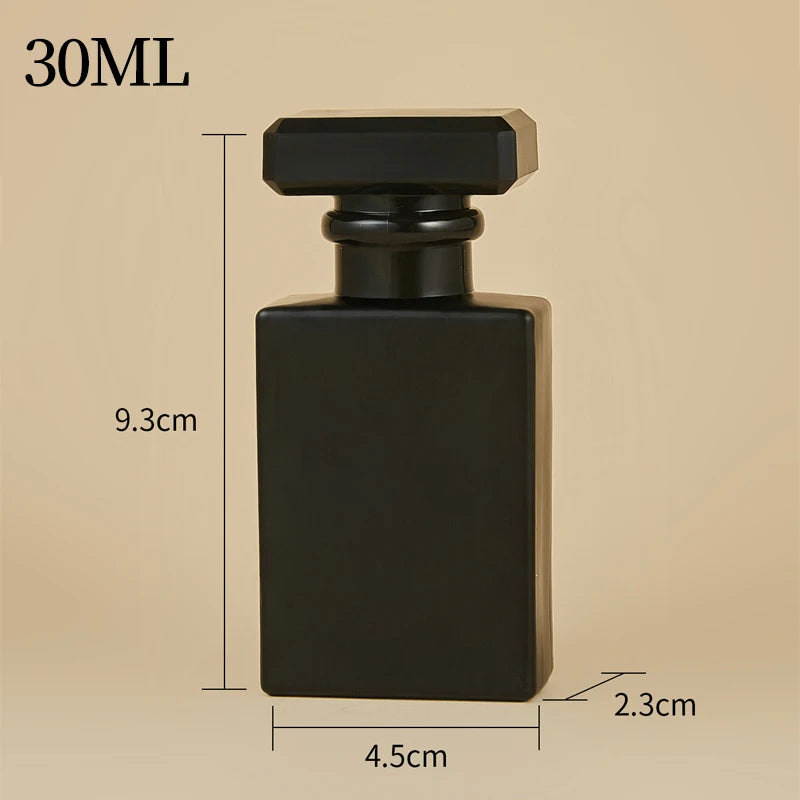 30/50ml Bright Black Perfume Bottle Glass Empty Bottle High-end Portable Spray Makeup Water Bottle Mist