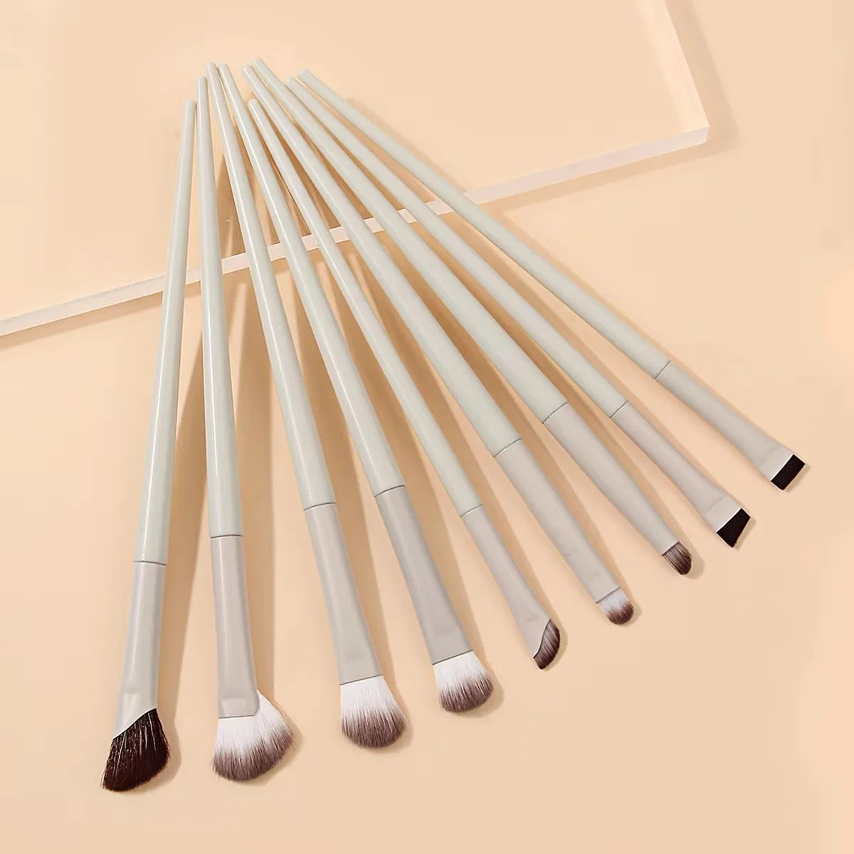 5/9/10pc Professional Eye Makeup Brush Set, Ultra-Thin Blade Eyeliner Brush, Nose Shadow Highlight Brush, Eye Smudge Brush Set
