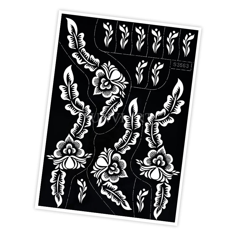 Reusable Stencil for Henna Flower Mehndi Design Tattoo Template for Women Henna Tattoo Stencil for Hand Foot Body Painting