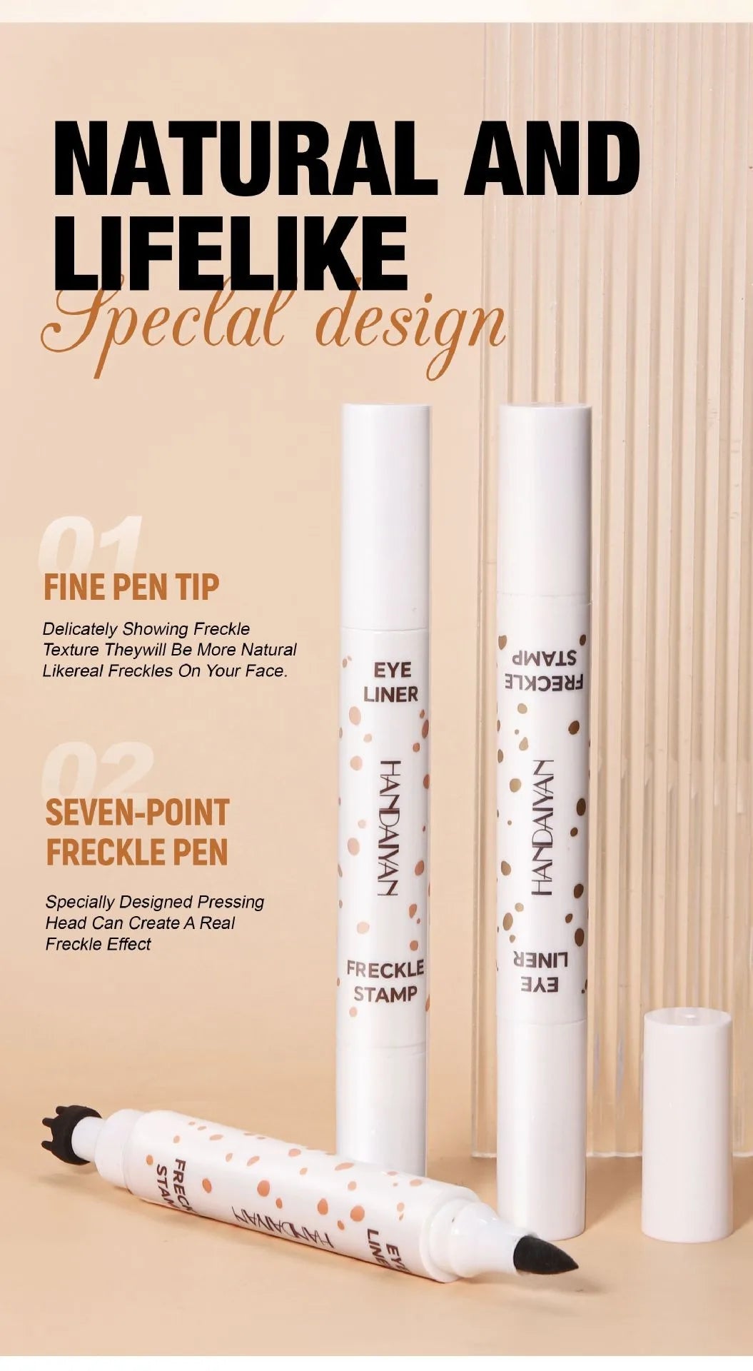 1PC Face Fake Freckles Pen Natural Waterproof Lifelike Fake Freckles Pen for Long Lasting Look Dot Spot Pen Makep Tool Cosmetic