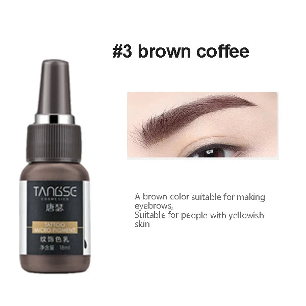 18ml Microblading Pigments Professional Tattoo Ink Set Permanent Makeup Eyebrow Lips Eyeline Tattoo Color Body Beauty Art Tool