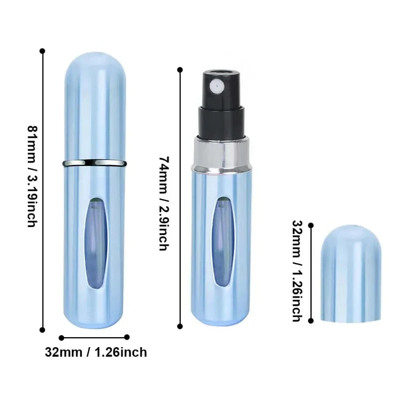 5ml Portable Refillable Spray Bottle Plastic liner Perfume Atomizer Mini Sample Bottle For Cosmetics Travel Empty Container