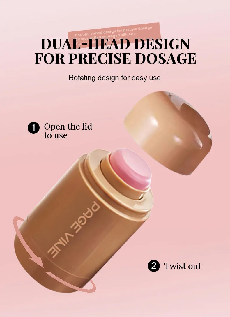 New Blush Stick 3-in-1 Cheek Lip Tinted Moistured Blush Stick Silky Brighten Blush Cream Blusher Cosmetics Tubes Matte Contour