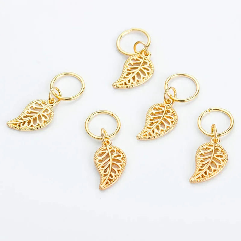 5-8Pcs Metal Hollow Out Hair Ring Accessories,Beads Hair Braid Rings Clips Dread Locks Hair Braiding Metal Cuffs Decoration Gold