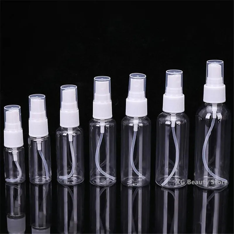 10/50PCS 10ml 20ml 30ml 50ml 100ml Plastic Refillable Bottle Perfume Bottle Atomizer Empty Spray Bottle Portable Travel Tool
