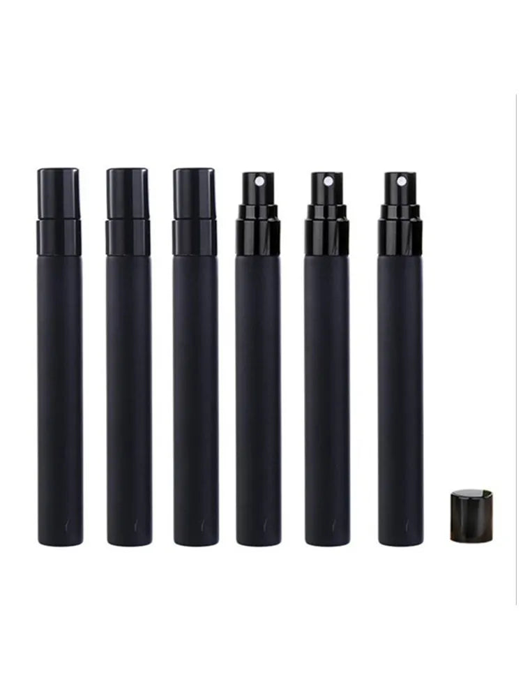 5PCS 5ml 10ml Portable Black Perfume Bottle Perfume Glass Bottle Empty Cosmetics Bottle Sample Test Tube Travel Cosmetic Tool