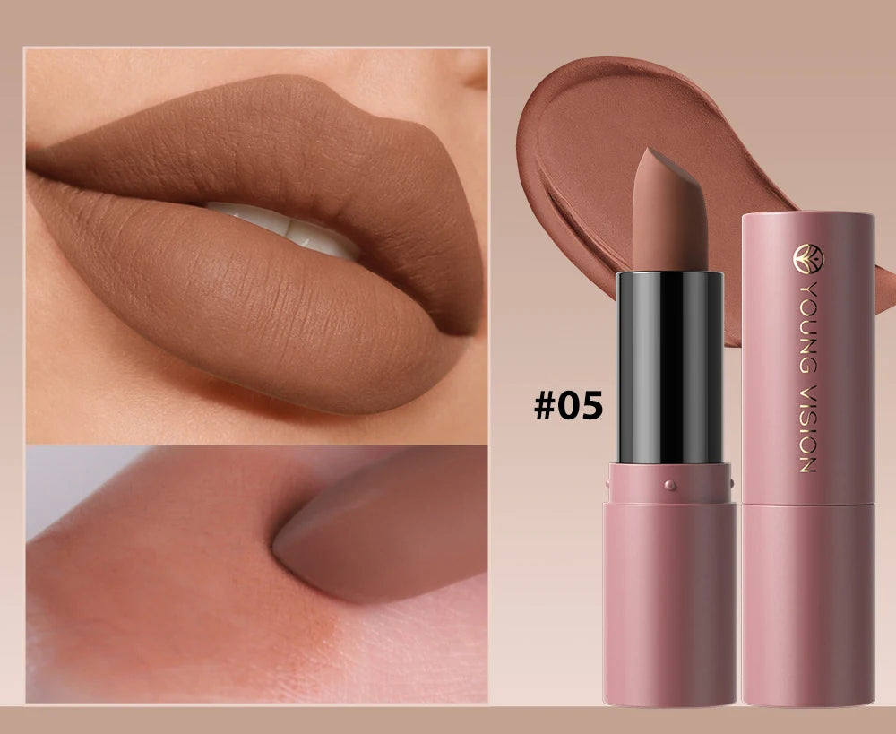 12-Color Matte Lipstick , Non-Fading, Non-Stick Cup Long-Lasting Velvet Finish, Smooth Matte Lip Color Waterproof Smudge-proof