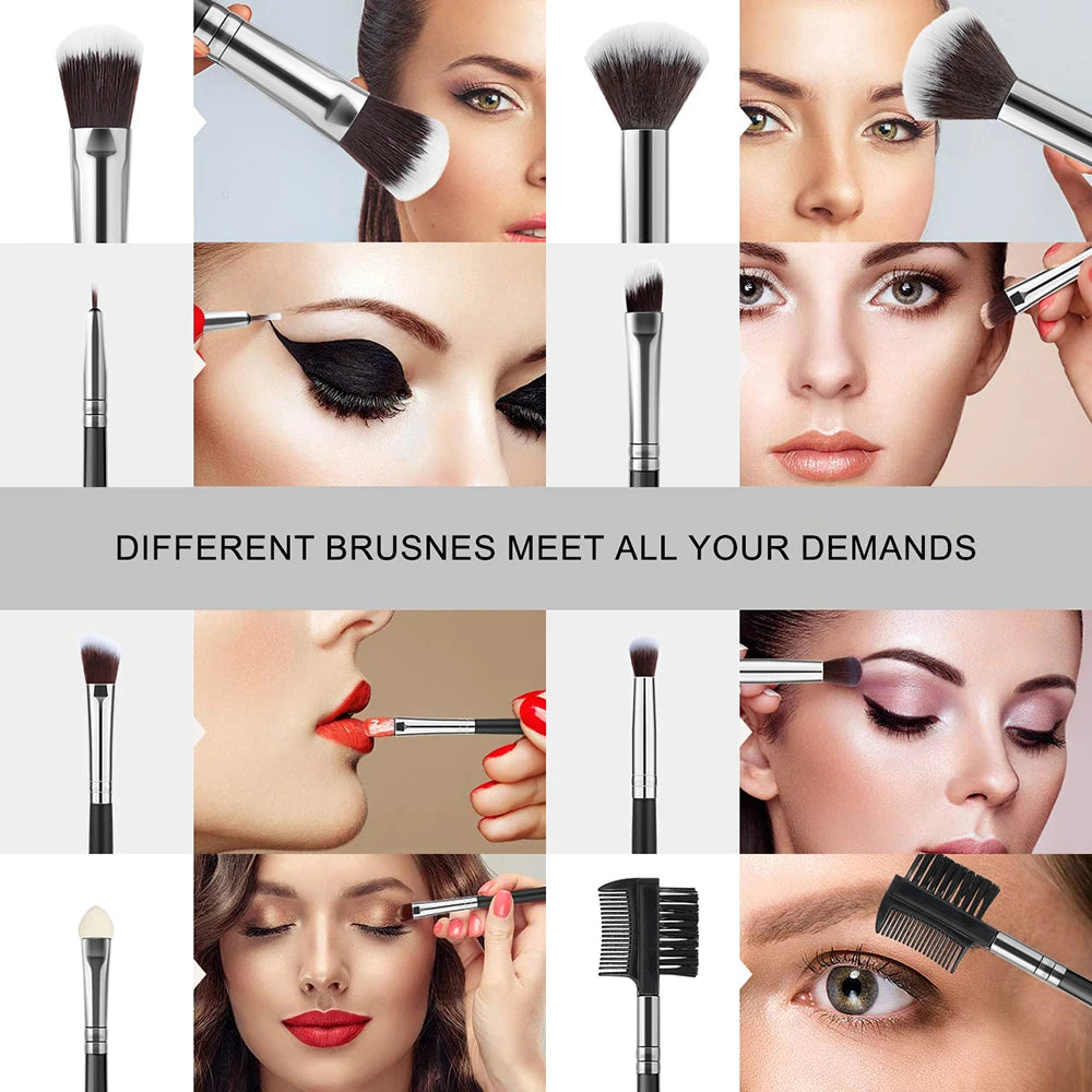 32Pc Makeup Brush Set Cosmetic Tools for Powder Eye Shadow Foundation Blush Blending Beauty Makeup Brush Kit for Makeup Starters