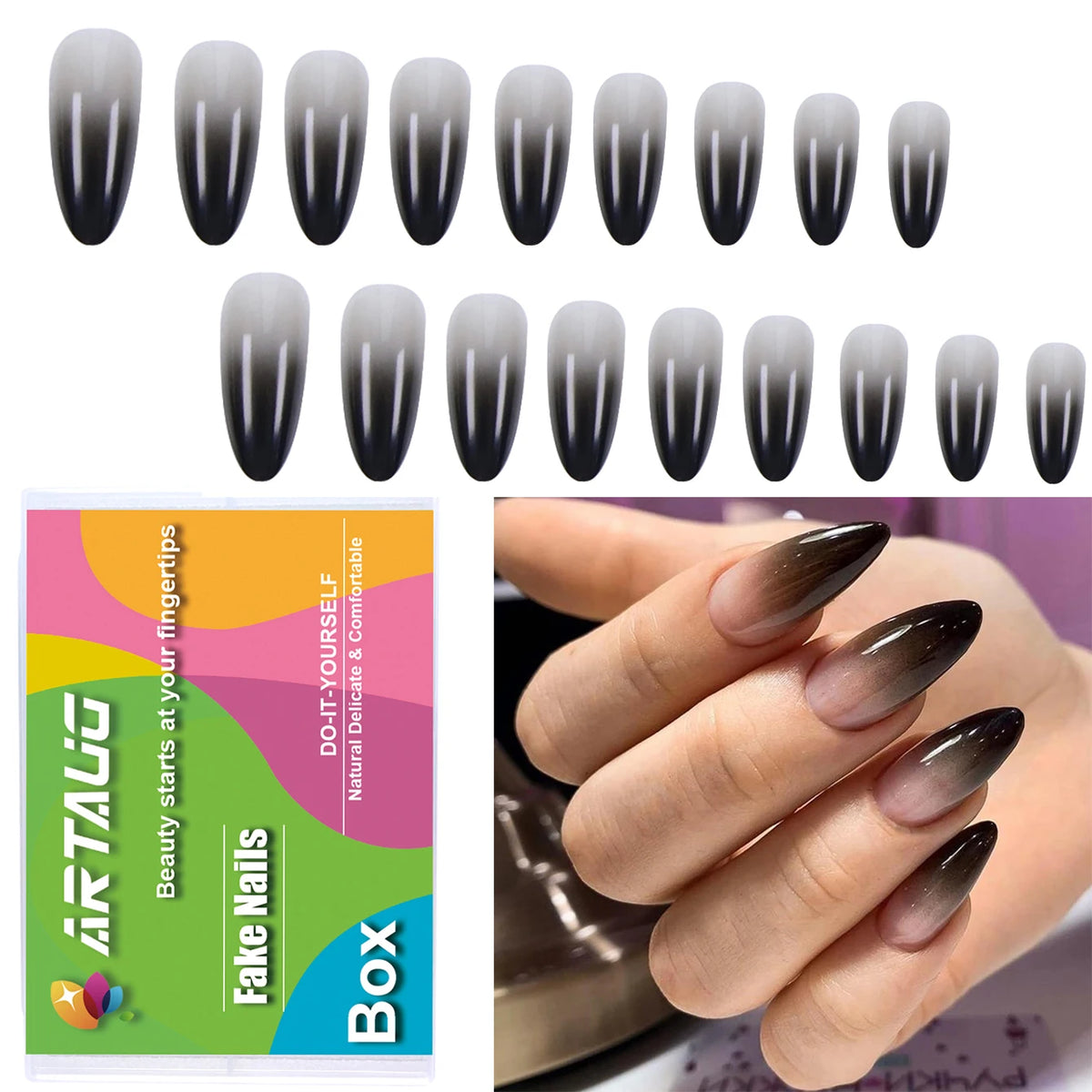 120pcs -box Almond White French Fake Nails for Stylish Women & Girls, Perfect for Daily Chic or Party Celebrations
