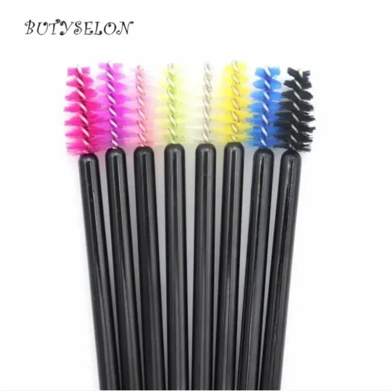 100pcs Disposable Eyelash Brushes Spoolies Micro Lash Mascara Wands Combs Wholesale for Eyelash Extension Makeup  Cosmetic Tools