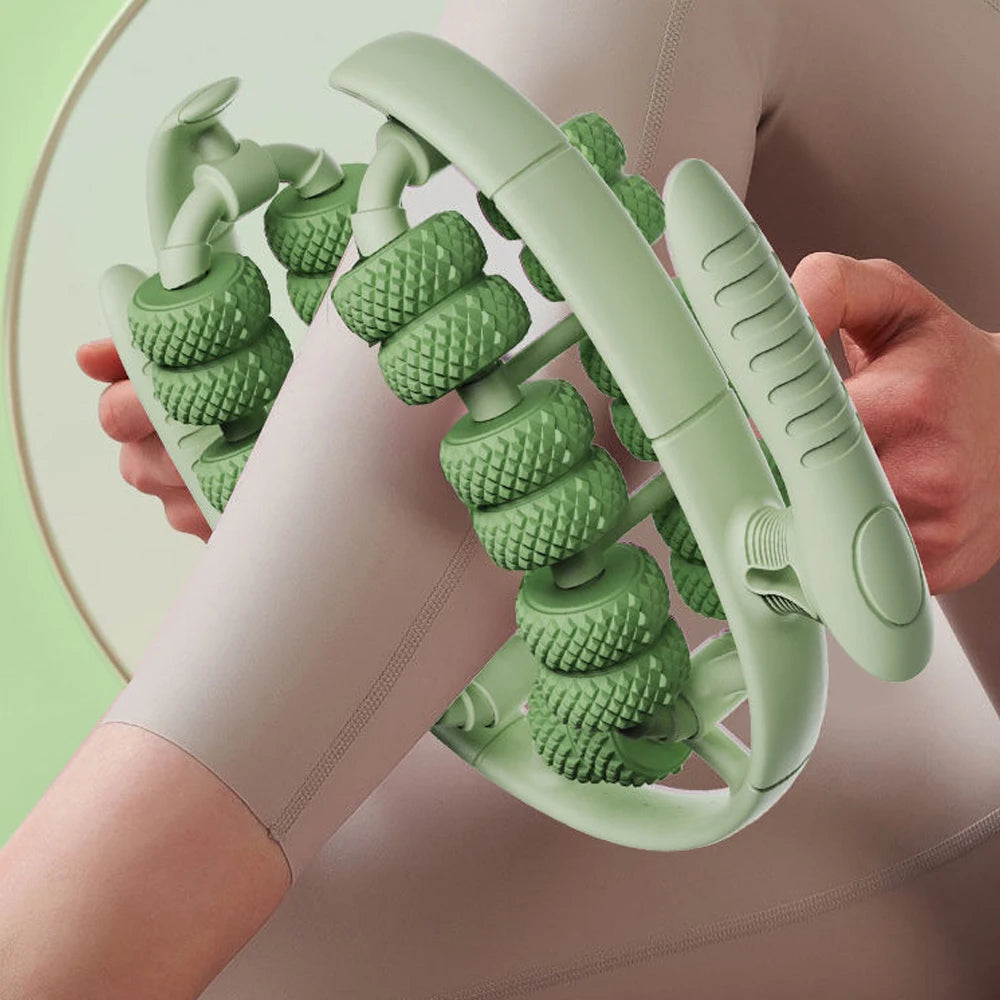 1Pc 26 Wheel Annular Leg Clamp Massager 360-degree Rotation Multifunctional Cellulite Massager Handheld Smooth Tool