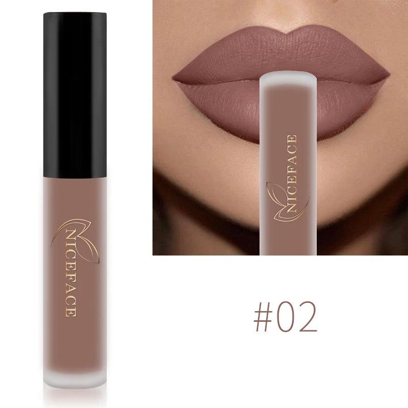 Nude Liquid Lipstick Ultra Matte Velvet Long Lasting Women Beauty Red Nonstick Cup Waterproof Purple Lip Gloss Lips Cosmetics