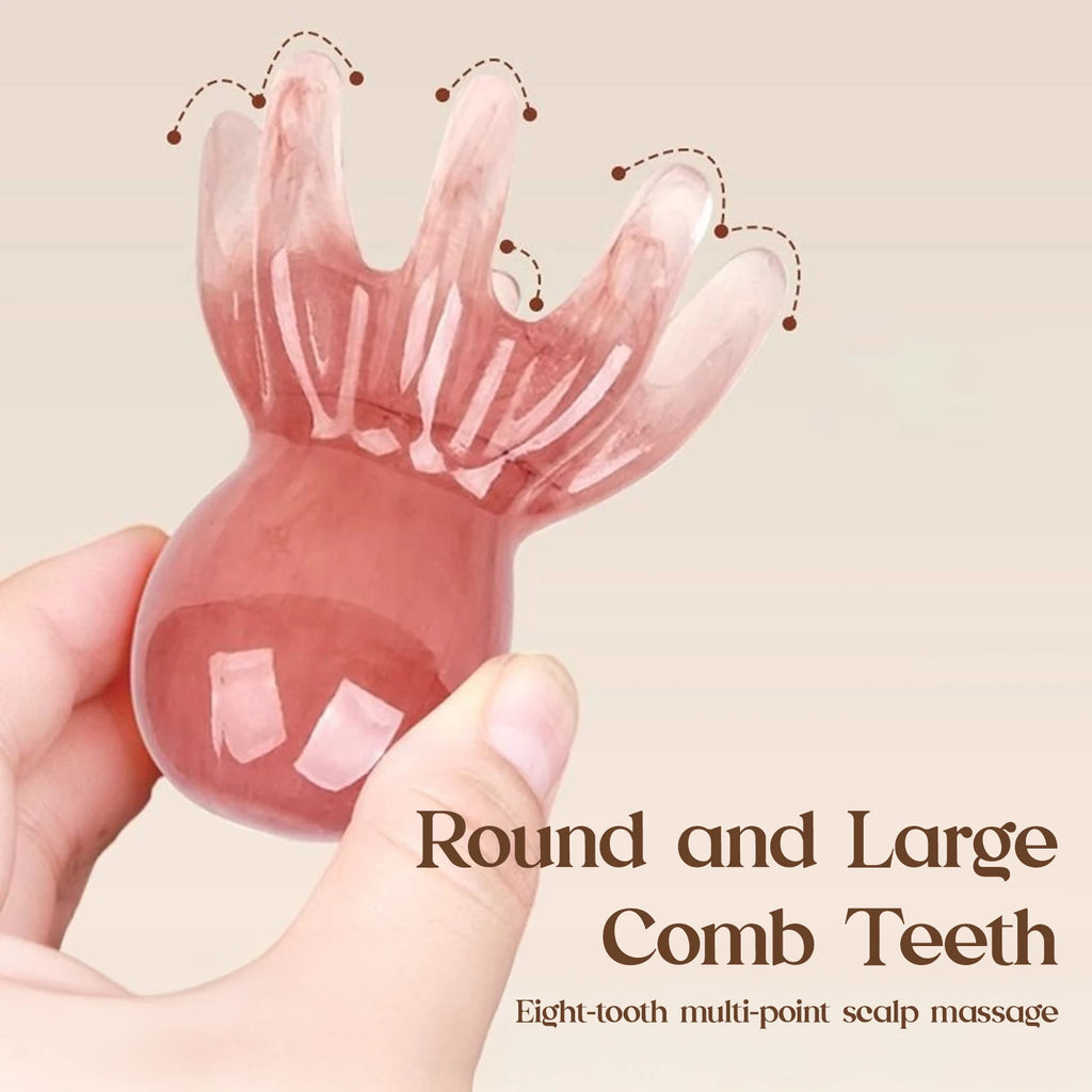 Octopus Head Massager Comb Head Meridian Manual Acupressure Tool Portable SPA Gua Sha Massage Comb