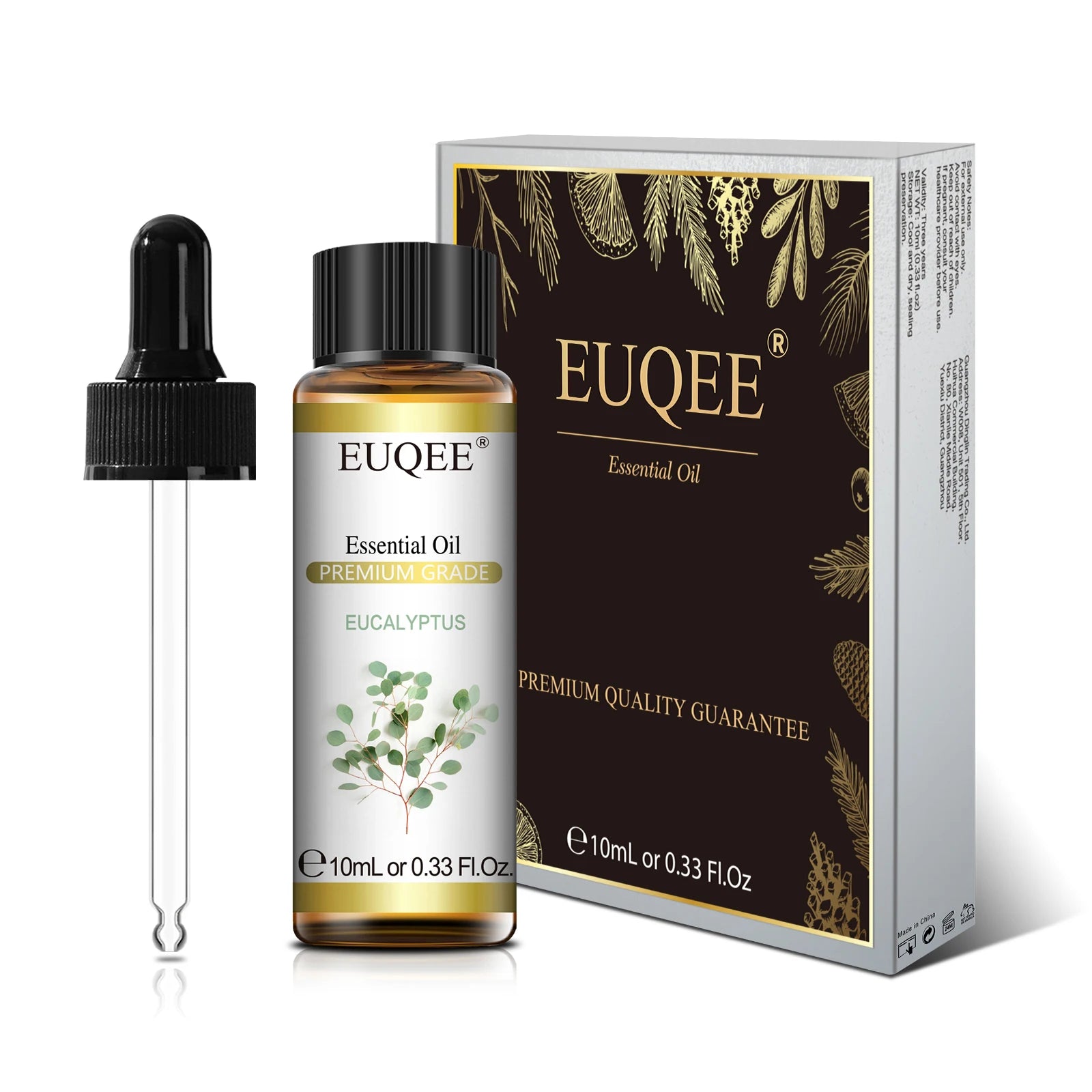EUQEE 10ml Pure Natural Essential Oil Lavender Jasmine Eucalyptus Vanilla Sandalwood Sweet Orange Lemon Oregano Rose Fragrance