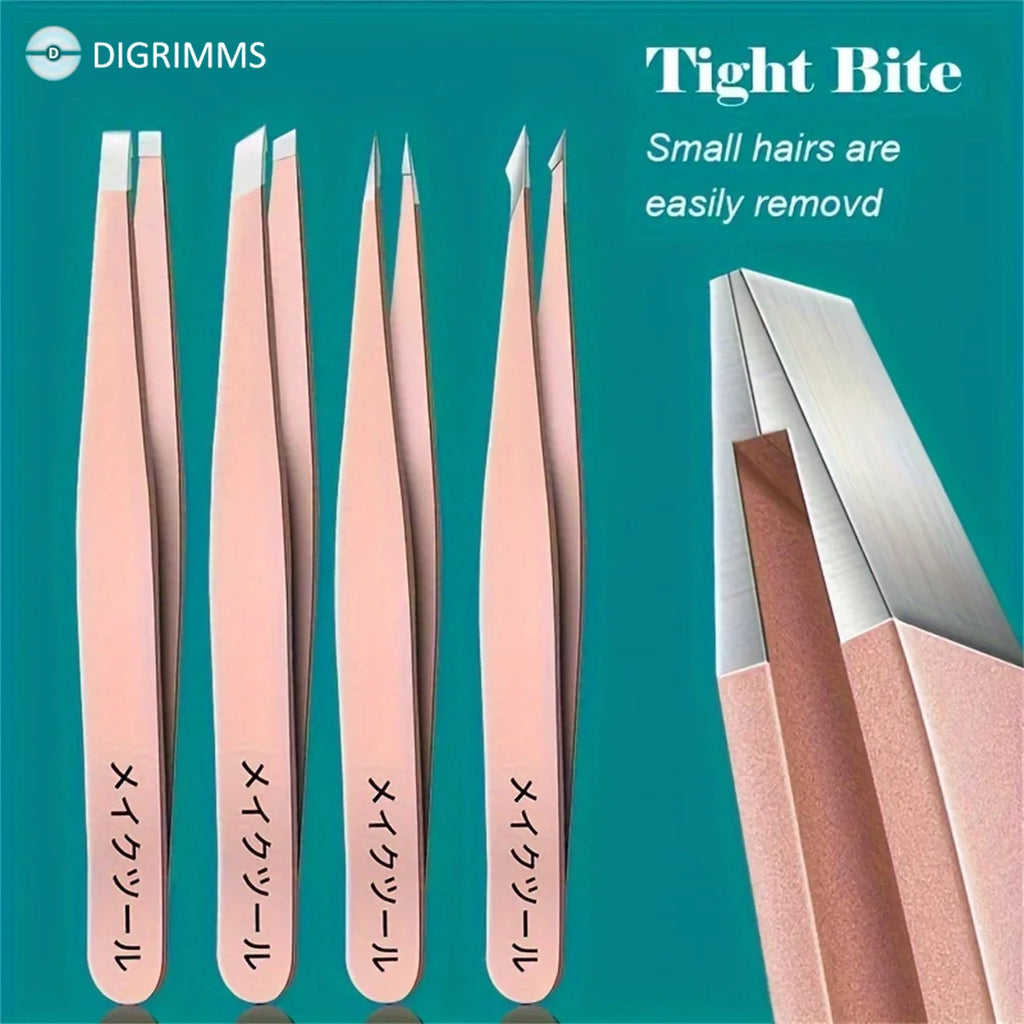 1/4pcs Set Professional Eyebrow Hair Removal Splinter Tweezers Set Perfect For Very Effortless and Relaxed to Remove
