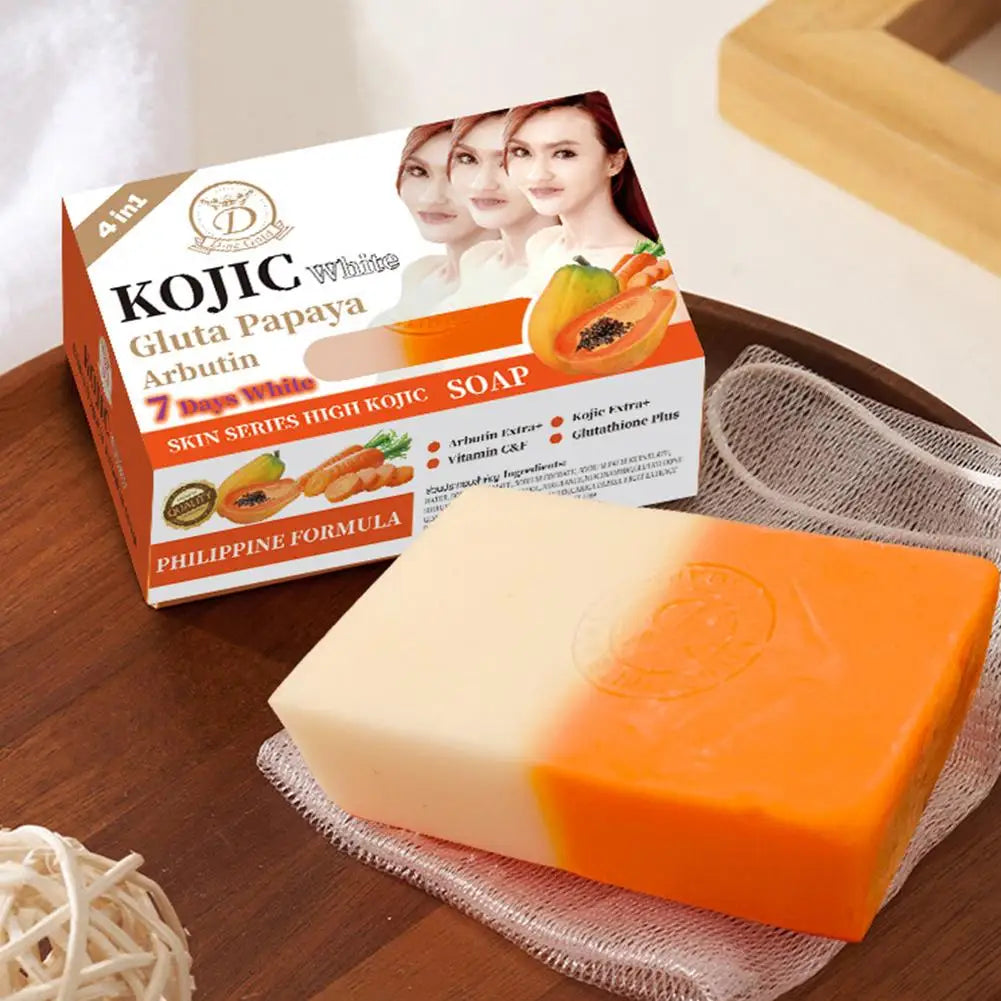 160g Papaya Kojic Acid Essential Oil Soap, Vitamin C Cleansing Bath Moisturizing Skin Handmade Soap