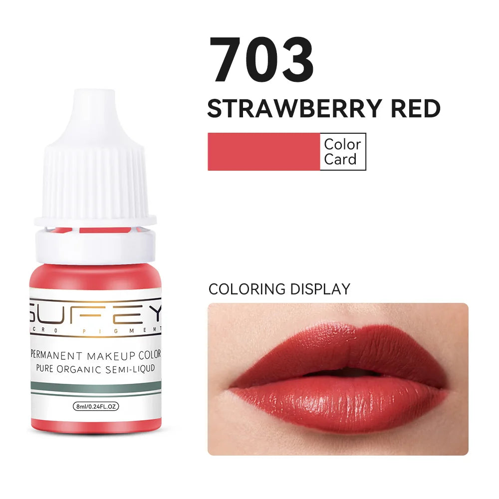 33 Colors Permanent Makeup Pigment Lip Tattoo Inks Vegan Eyebrows Microblading Pigments 8ml Body Art Ink for PMU Artists