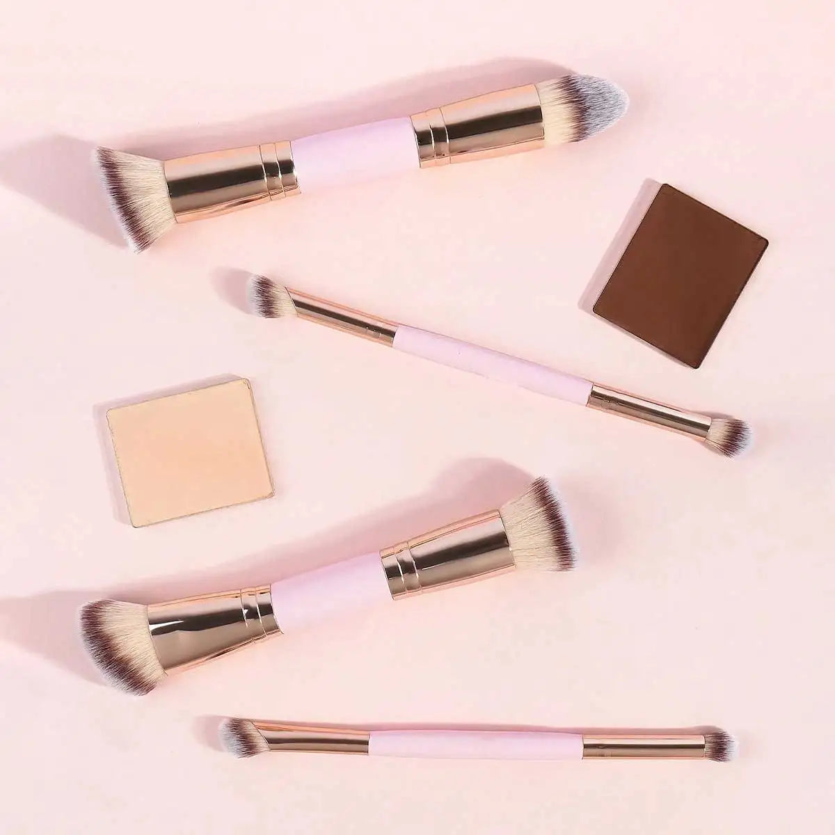 4pcs Basic Makeup Brushes Set With Box Dual-ended Foundations Powder Blush Details for Eyeshadow Brushes Beginner Travel