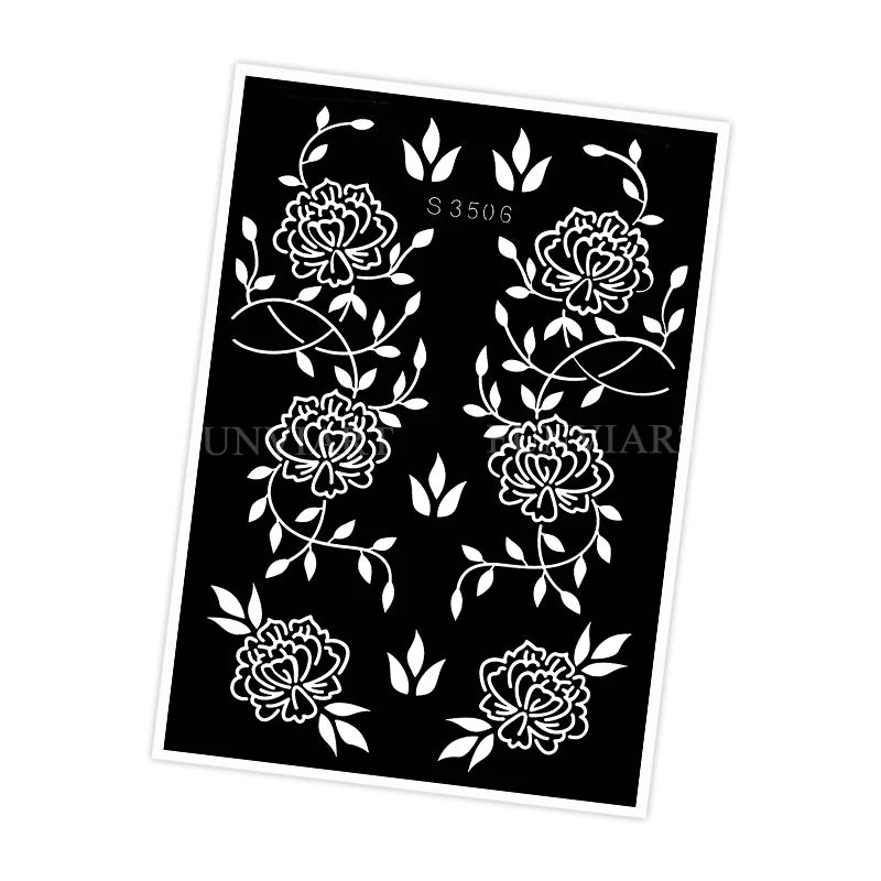 Reusable Stencil for Henna Flower Mehndi Design Tattoo Template for Women Henna Tattoo Stencil for Hand Foot Body Painting