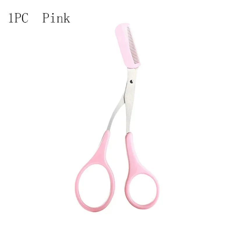 1/3PCS Eyebrow Trimmer Makeup Tools Stainless Steel Eyebrow Scissors with Comb Hair Removal  Eyebrows Shaping Makeup Tools
