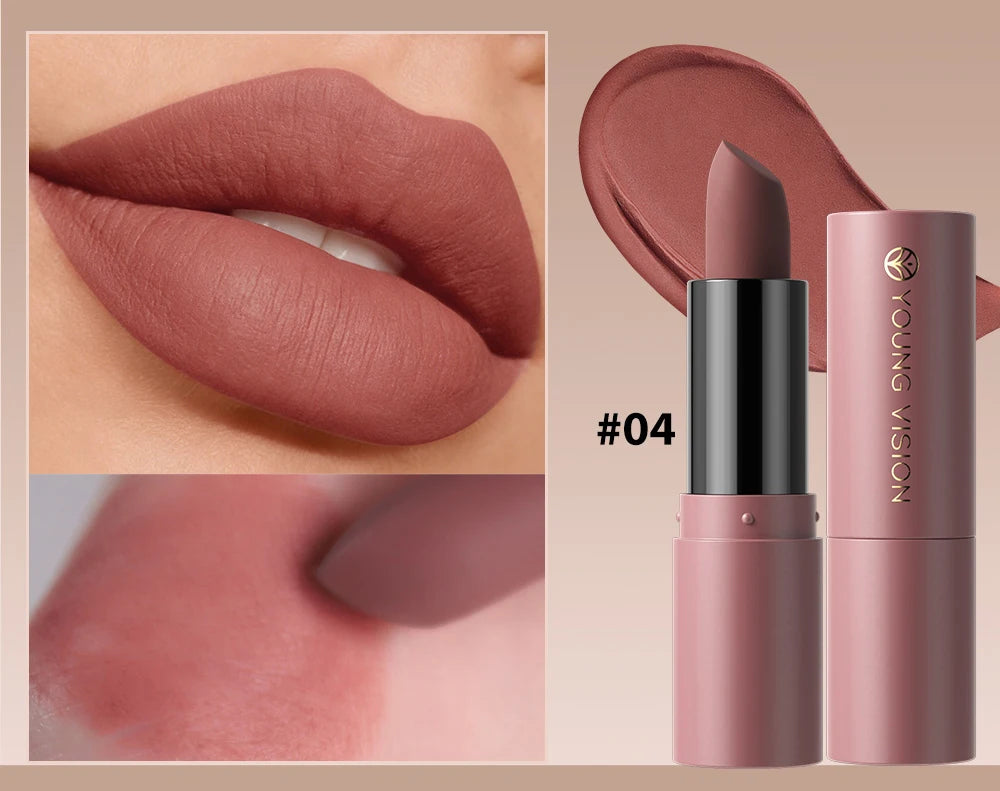 12-Color Matte Lipstick , Non-Fading, Non-Stick Cup Long-Lasting Velvet Finish, Smooth Matte Lip Color Waterproof Smudge-proof