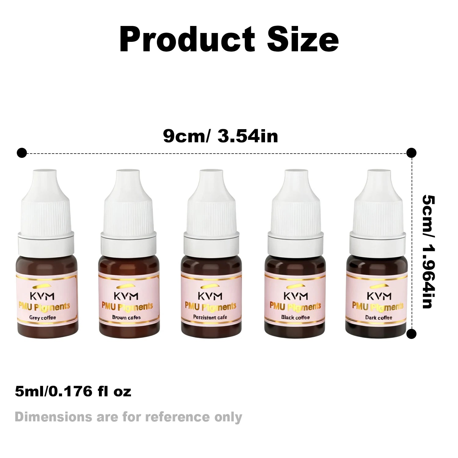 KVM 5/8pcs Multicolor Eyebrow Microblading Inks Semi Permanent Lip Makeup Pigment Eyeliner Black Brown Tattoo Ink Supplies