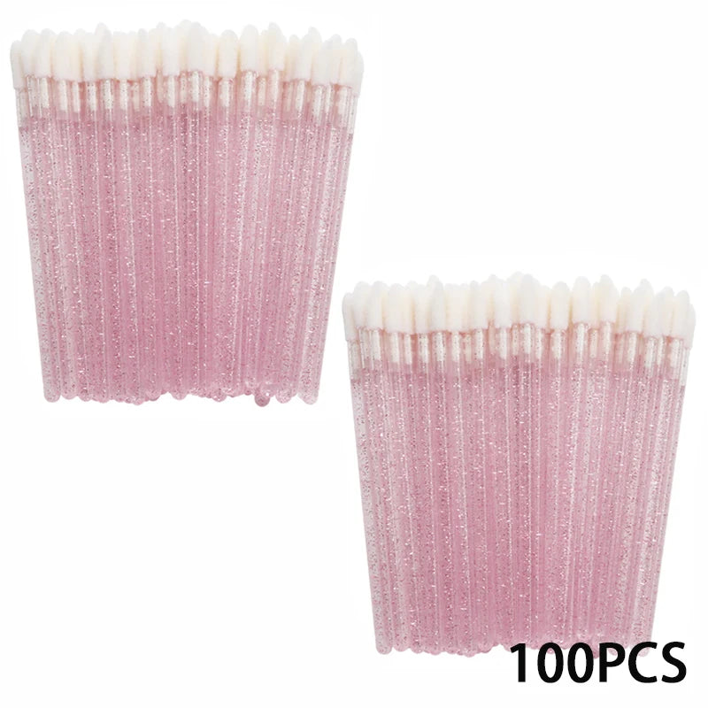 100/300PCS Crystal Lip Brush Lipstick Gloss Applicator Wands Wholesale For Eyelashes Extension Tool Kits Makeup Accessories