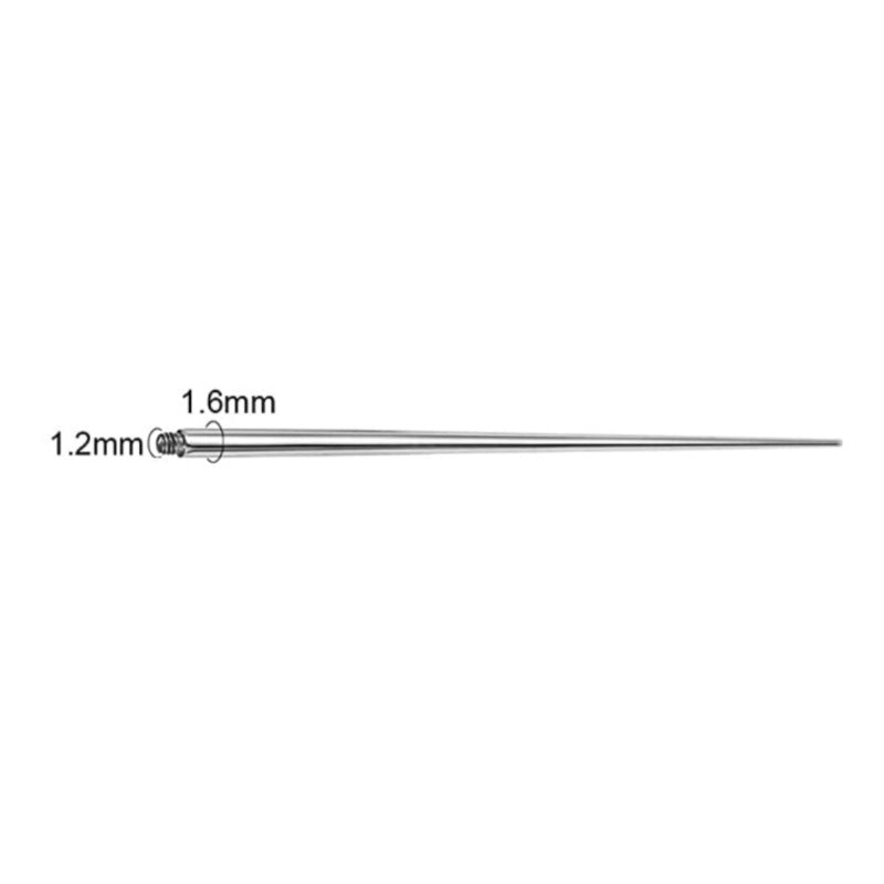 10pcs Insertion Pin Taper Thread Pin Labret Barbell Ear Lip Nose Piercing Taper Earrings Surgical Steel Piercing Connect Tool