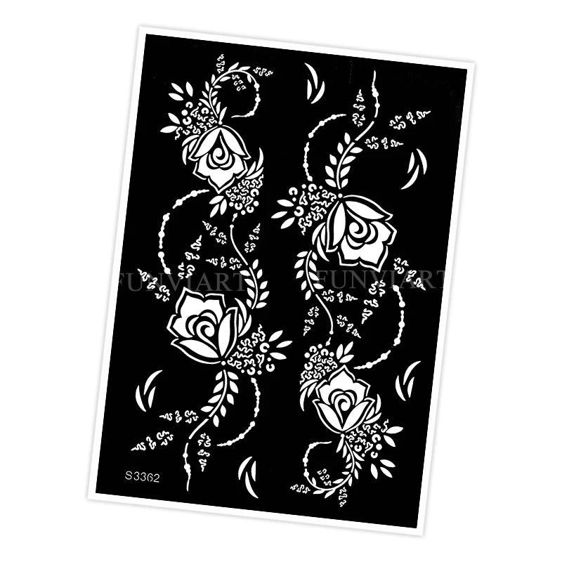 Reusable Stencil for Henna Flower Mehndi Design Tattoo Template for Women Henna Tattoo Stencil for Hand Foot Body Painting