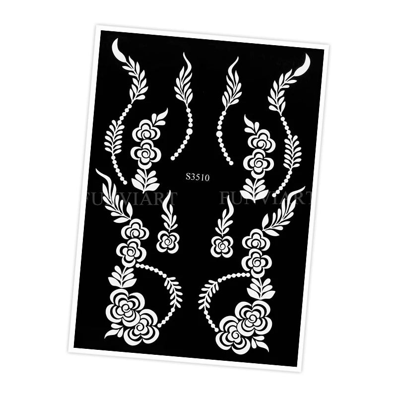 Reusable Stencil for Henna Flower Mehndi Design Tattoo Template for Women Henna Tattoo Stencil for Hand Foot Body Painting