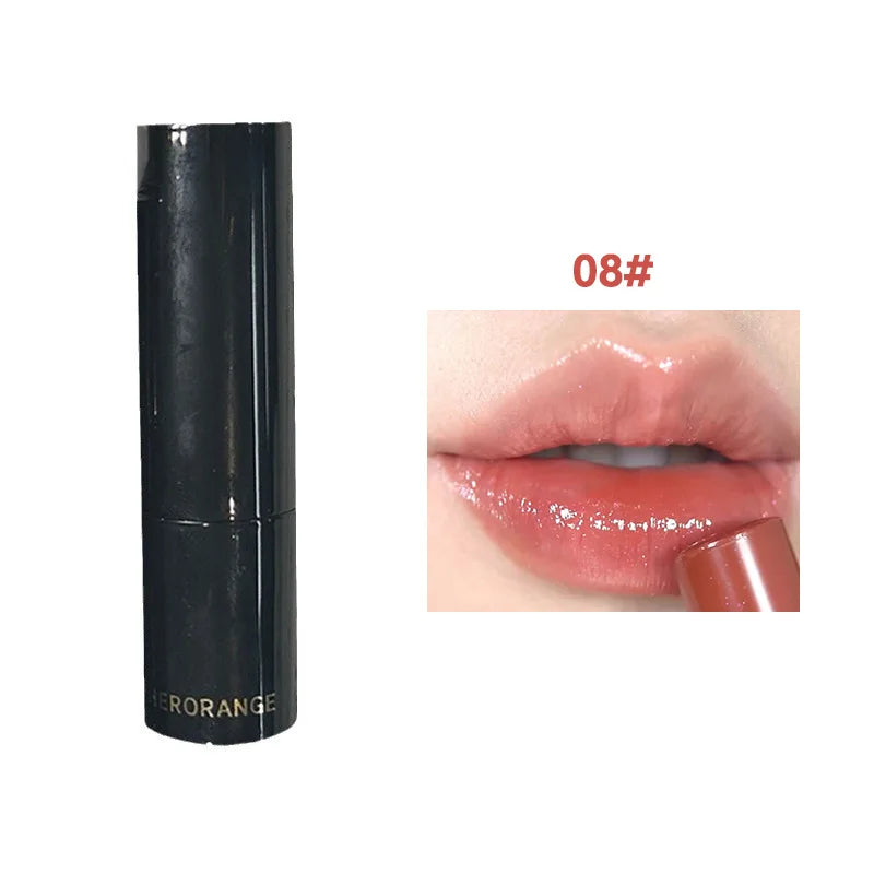 Lipstick Red Brown Lipstick Waterproof Moisturizing Mirror Lipstick Lip Gloss Natural Long-Lasting Makeup Valentine's Day Gift