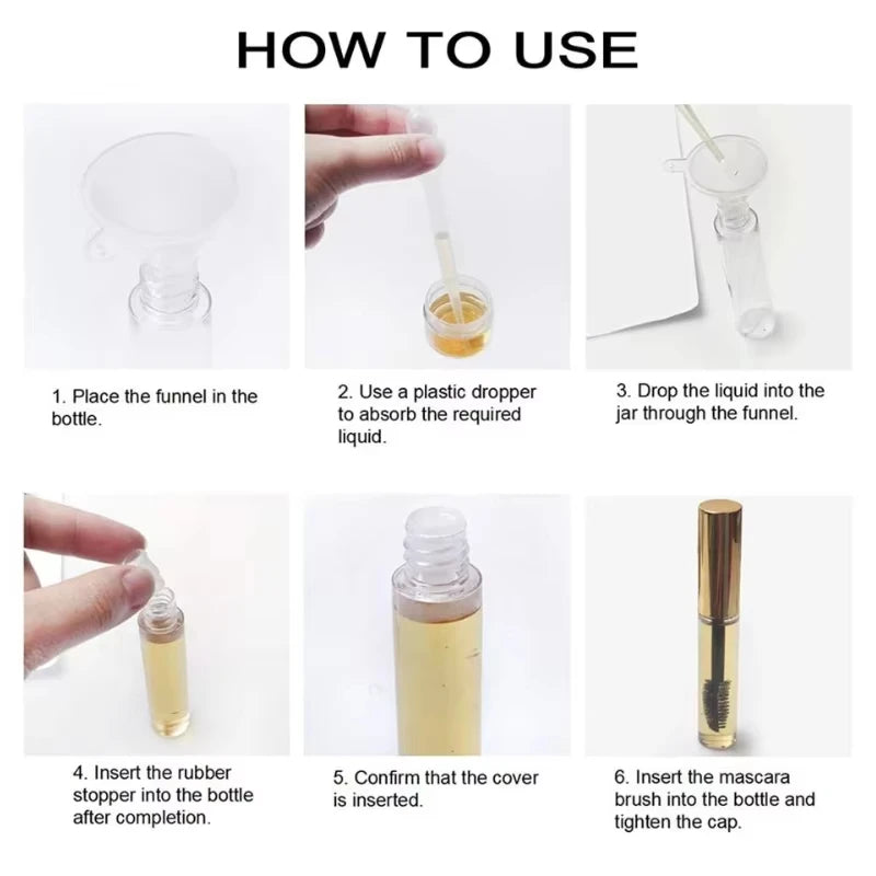 10 Precision Mini Funnels for Lab Bottles, Essential Oils, Perfumes, Flavours, Sand Painting and Powders