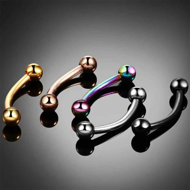 40PCS Surgical Steel Body Piercing Jewelry Lot Bulk Nose Ring Tongue Bar Lot Eyebrow Labret Piercing Set Horseshoe Ring Lot Pack
