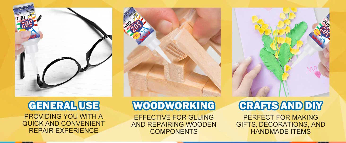 502 Super Strong Quick-Drying Adhesive, Professionally Used for Daily Repair of Toy Plastics, Is White, Transparent and Odorless