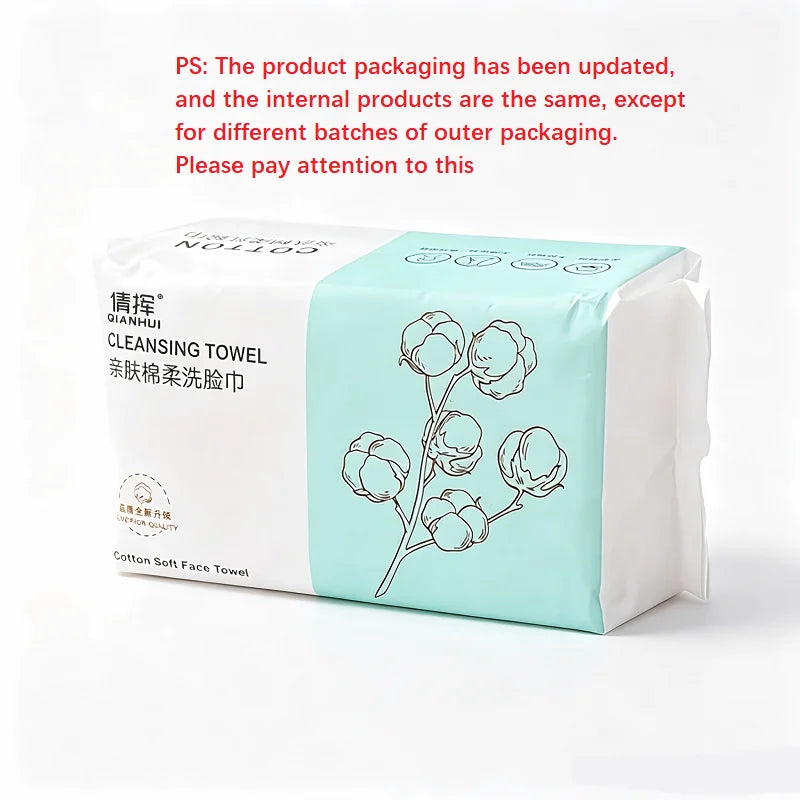 100PCS Natural Disposable Face Towel Travel Facial Cleansing Wet And Dry Makeup Remover Pearl Cotton Soft Makeup Nonwoven Towel