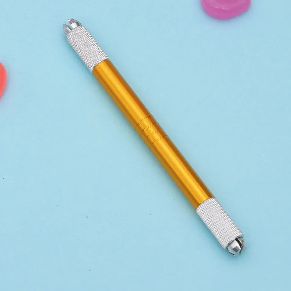1PC Microblading Double Head Manual Pen Tattoo Machine Needle Blade Permanent Makeup Embroidered Eyebrow Lips Tebori Munsu