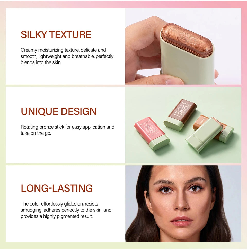 Multi-function Blush Stick Face Makeup Waterproof Easy Color Rouge Blusher Cream Contour Rendering Brightening Contour Makeup