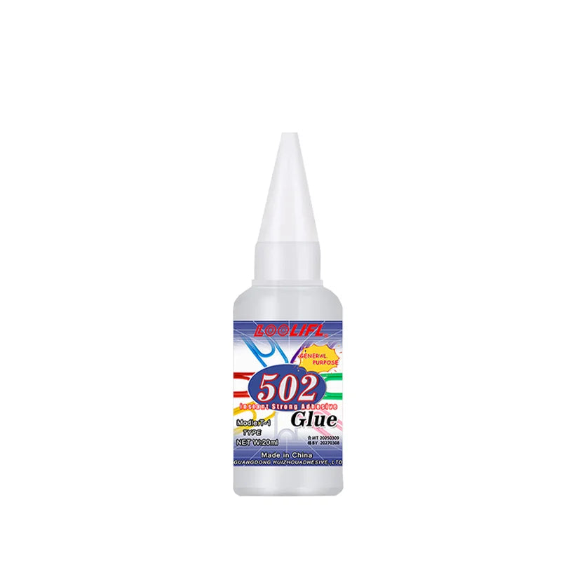 502 Super Strong Quick-Drying Adhesive, Professionally Used for Daily Repair of Toy Plastics, Is White, Transparent and Odorless